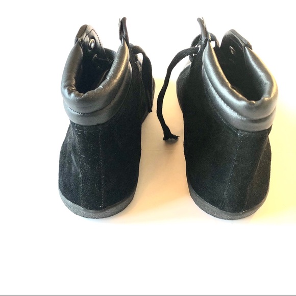 Delman black leather and suede sneakers sz9 - Picture 3 of 7